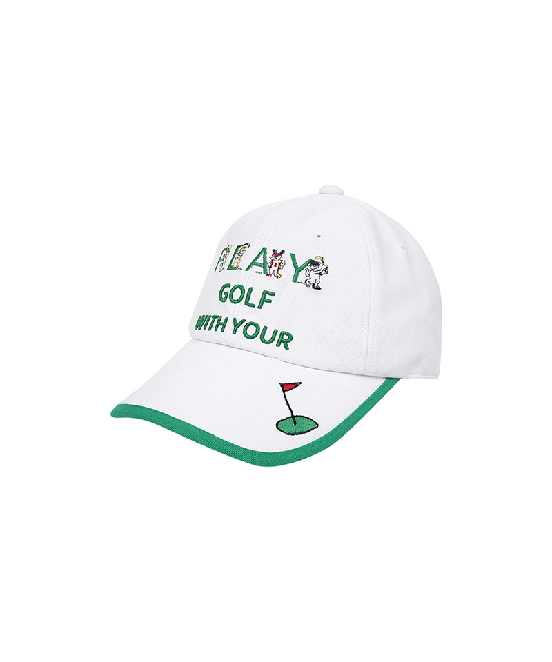 Castelbajac Men's Color Block Point Character Embroidery Ball Cap - White