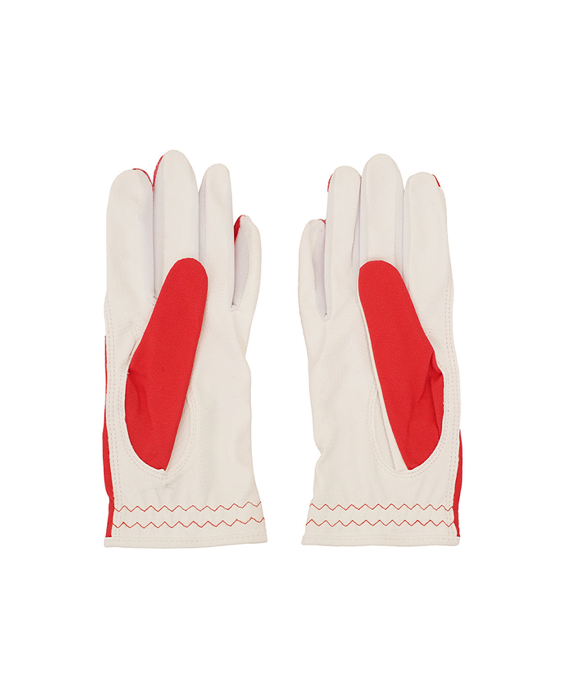 Castelbajac Women's Synthetic Leather Logo Two-Handed Gloves - Red