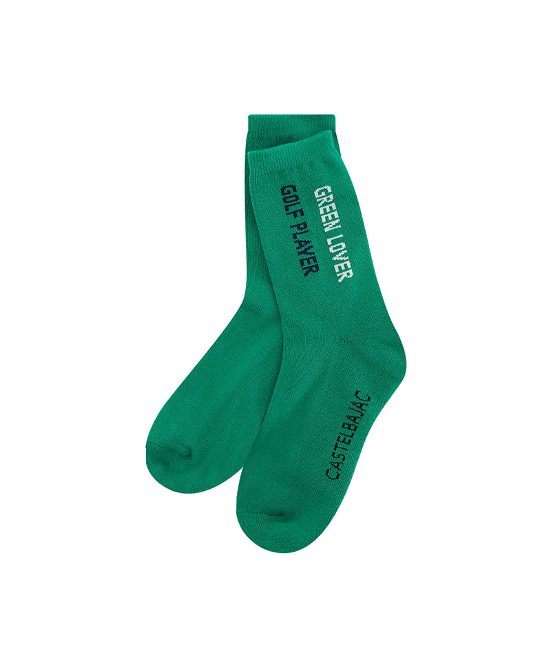 Castelbajac Men's Season Slogan Point Long Socks - Green