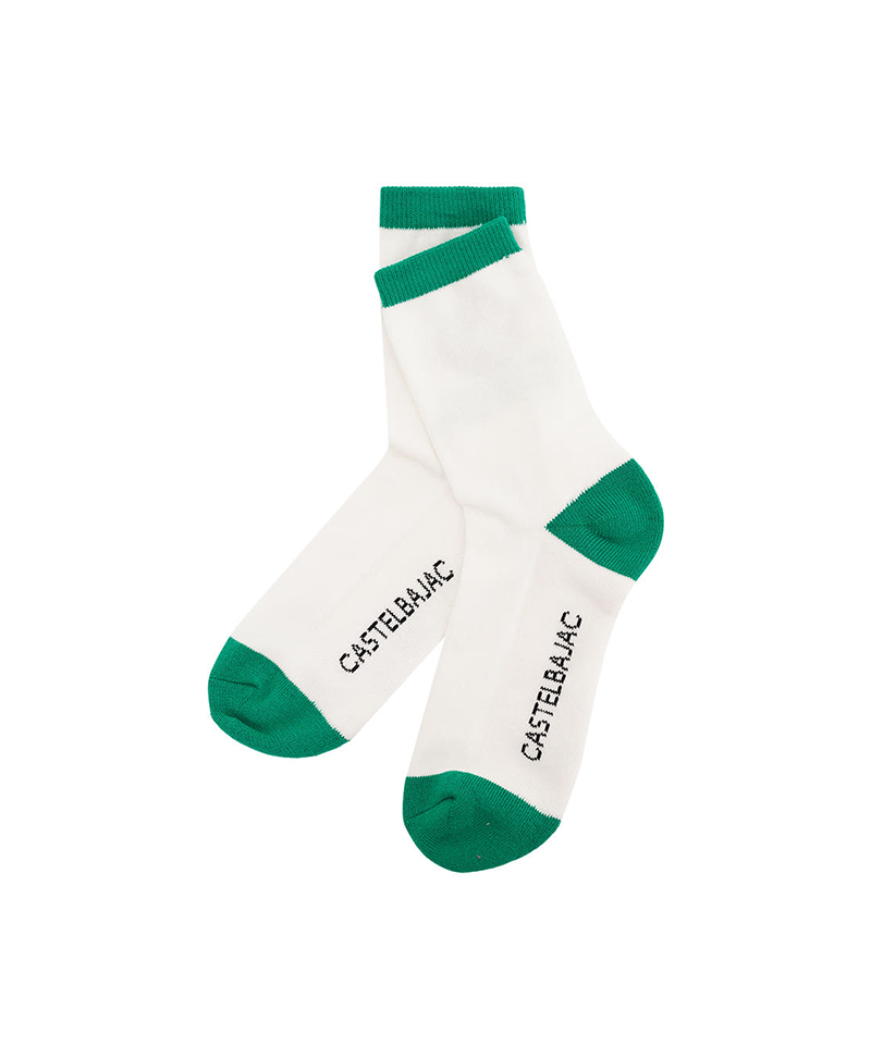 Castelbajac Men's Contrast Accent Long Socks - White