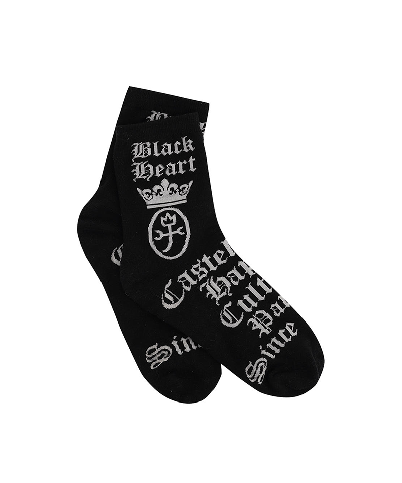 Castelbajac Men's Capsule Line Pattern Point Long Socks - Black
