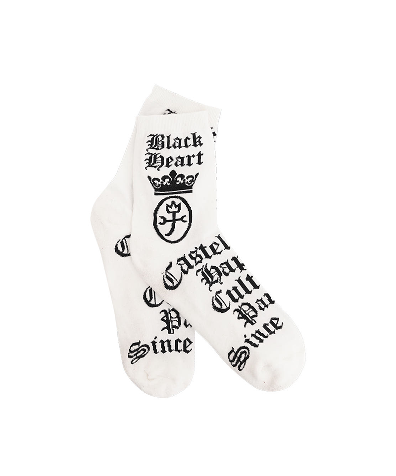 Castelbajac Men's Capsule Line Pattern Point Long Socks - White
