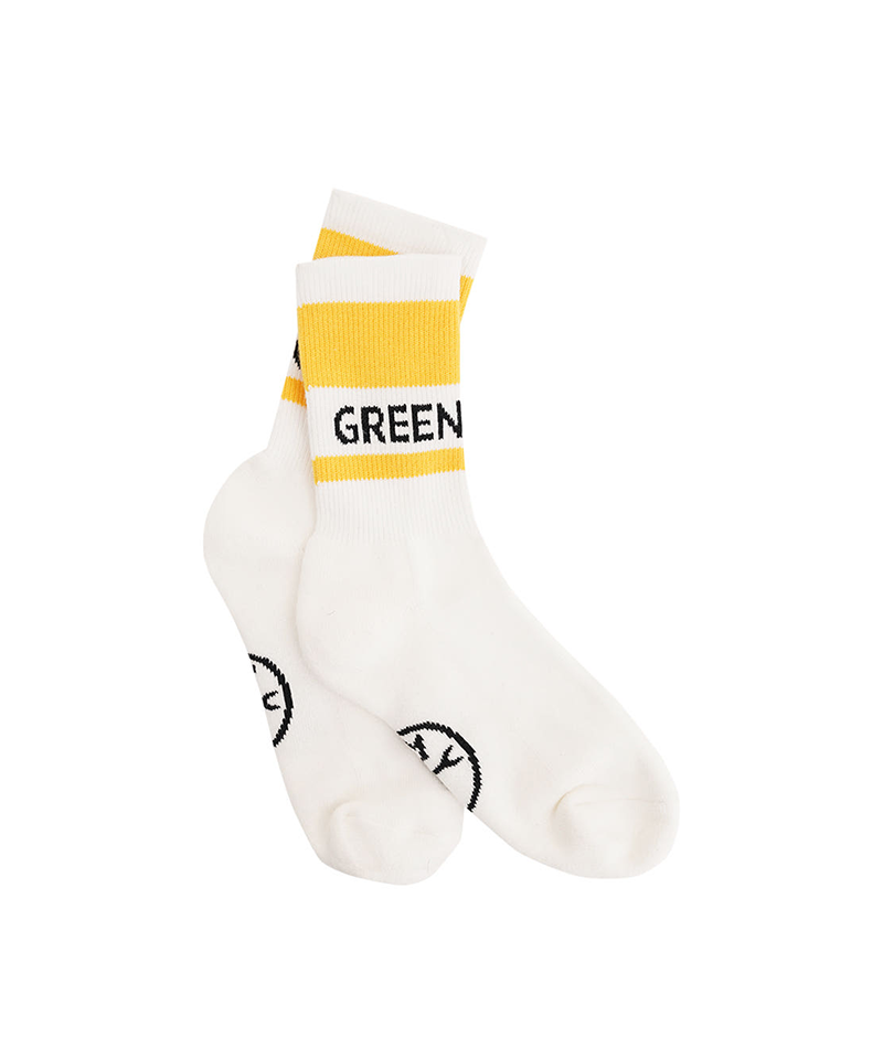Castelbajac Women's Color Block Slogan Long Socks - Yellow