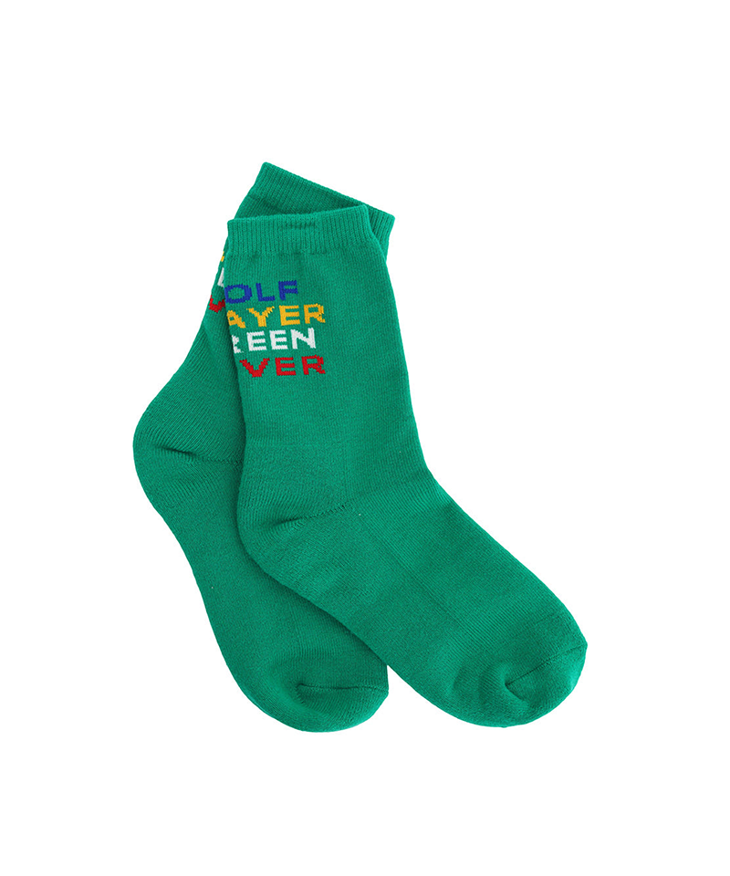 Castelbajac Women's Slogan Point Long Socks - Green