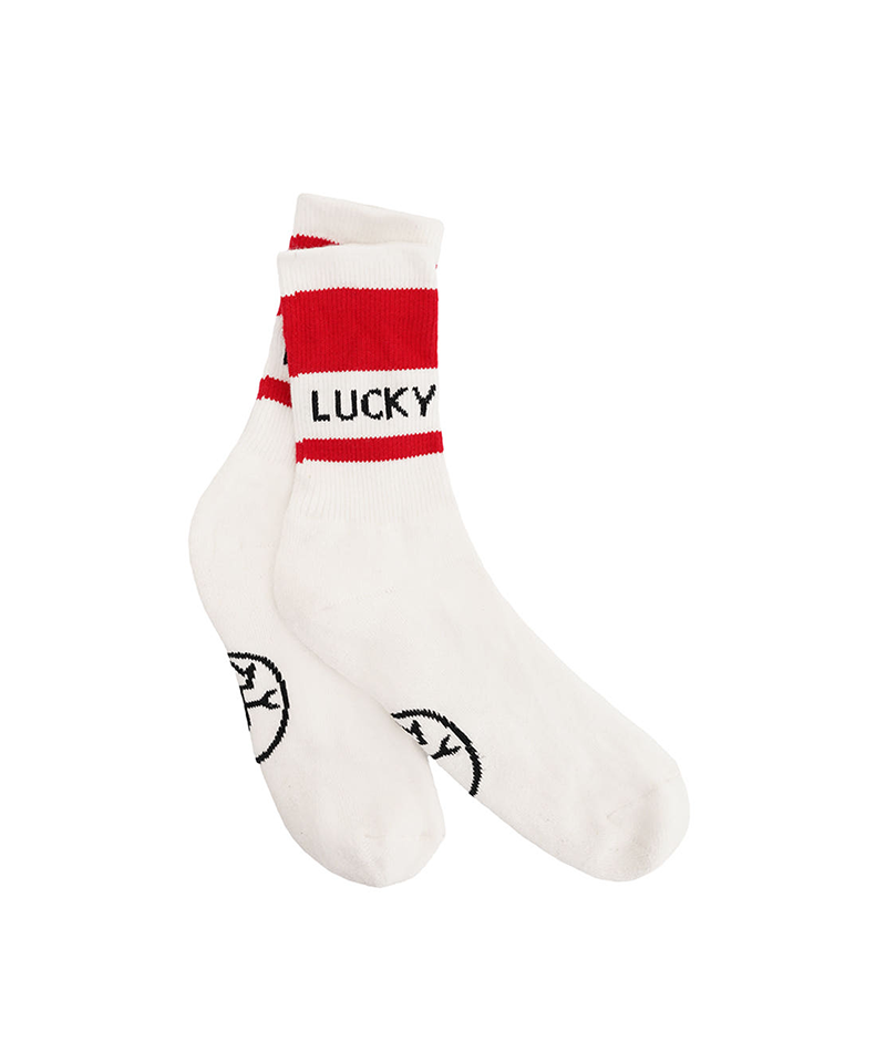 Castelbajac Women's Color Block Slogan Long Socks - Red