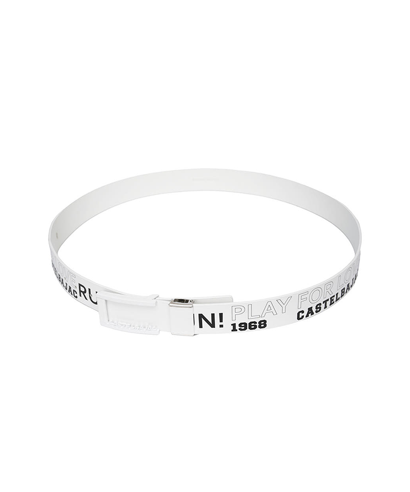 Castelbajac Men's Print Buckle Belt - White