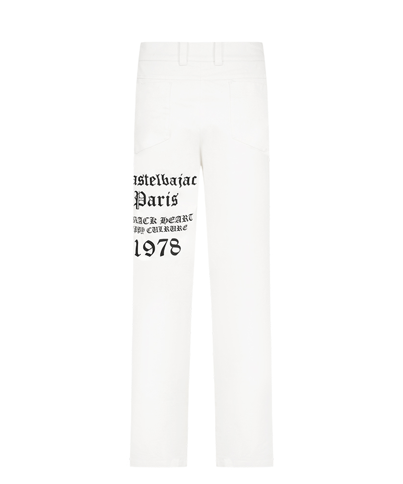 Castelbajac Men's Spandex Print Pants - White