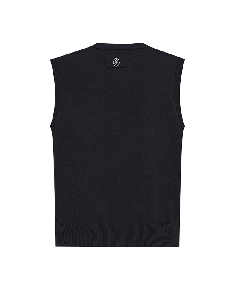 Castelbajac Men's Front Logo Knit Vest - Black