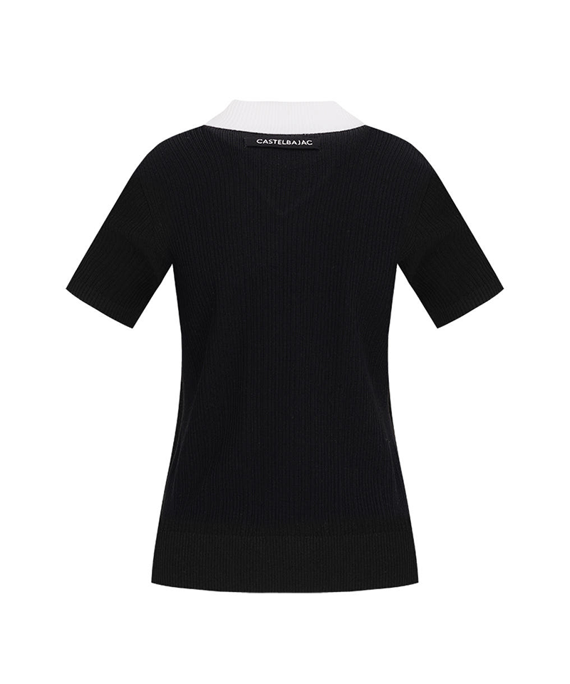 Castelbajac Women's ribbed Short-Sleeve Sweater - Black