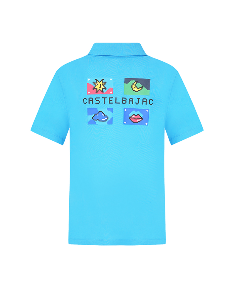 Castelbajac Men's Pixel Graphic Polo T-Shirt - 3 Colors