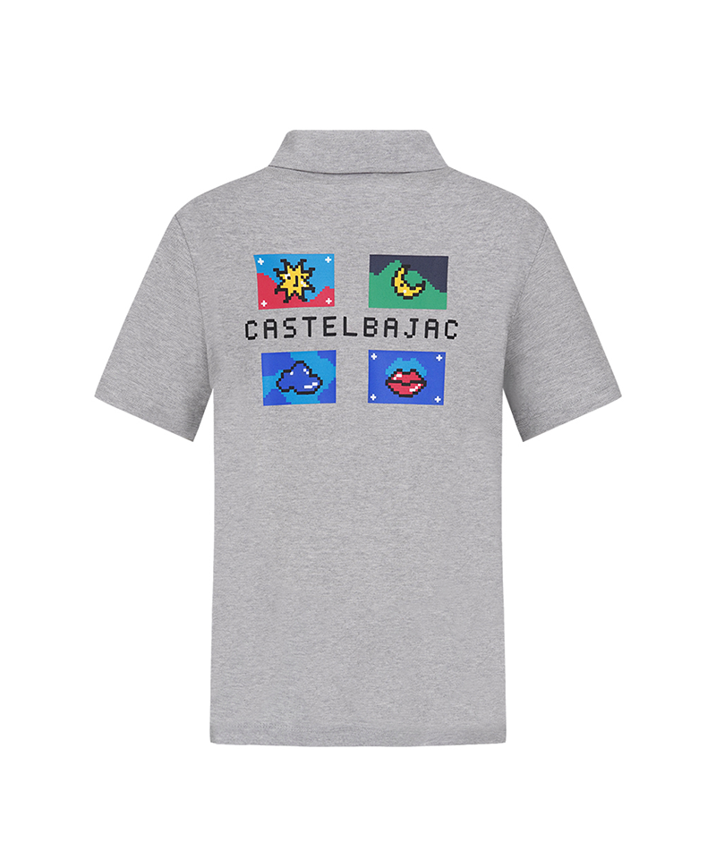 Castelbajac Men's Pixel Graphic Polo T-Shirt - 3 Colors