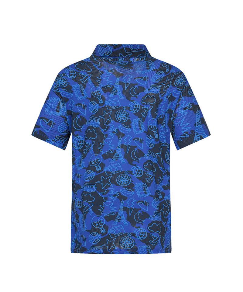 Castelbajac Men's Full-Length Travel Pattern Polo T-Shirt - 2 Colors