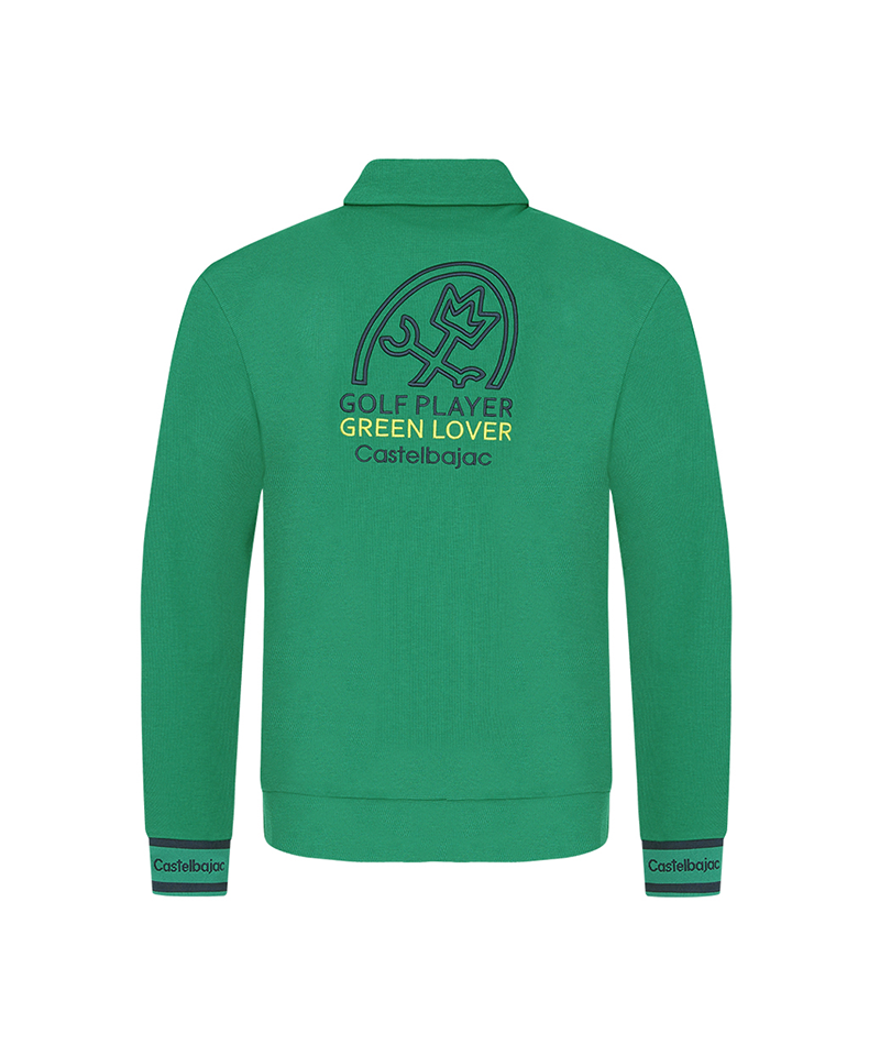 Castelbajac Men's Collared Half-Zip T-Shirt - Green