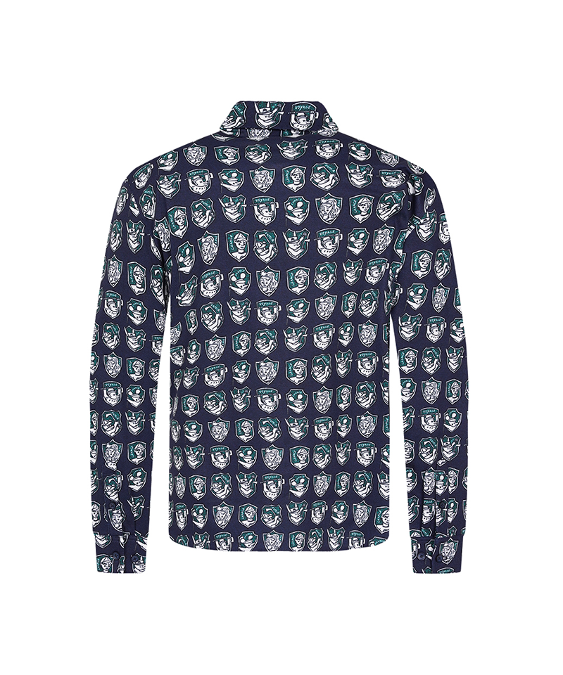 Castelbajac Men's Full-Length Pattern Jersey Shirt - Navy
