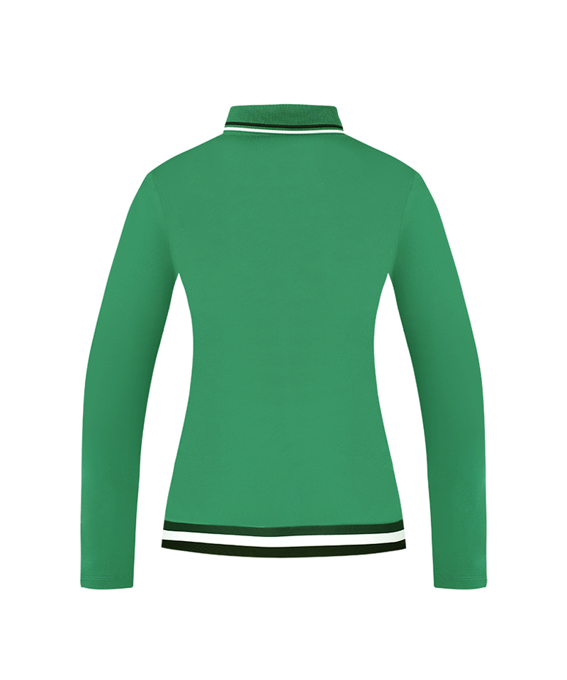 Castelbajac Women's Collar & Hem 3-Color Point Long-Sleeve T-Shirt - 4 Colors