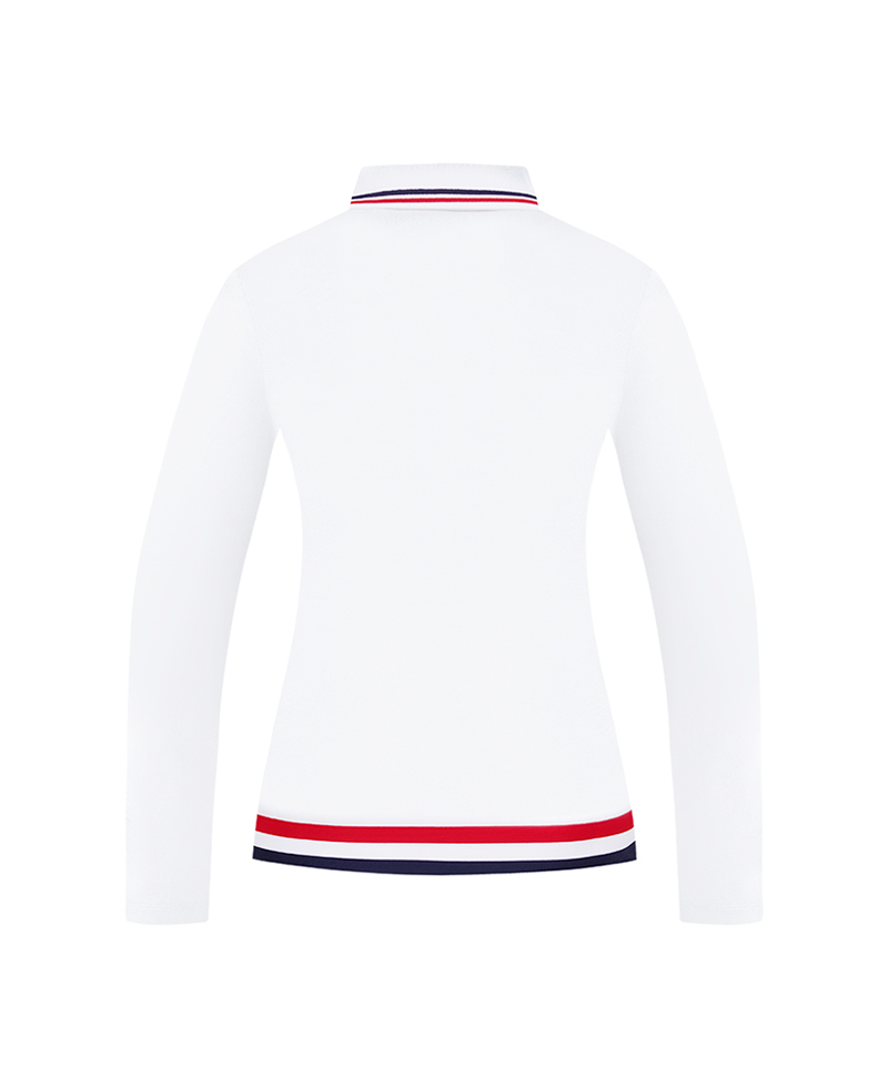 Castelbajac Women's Collar & Hem 3-Color Point Long-Sleeve T-Shirt - 4 Colors