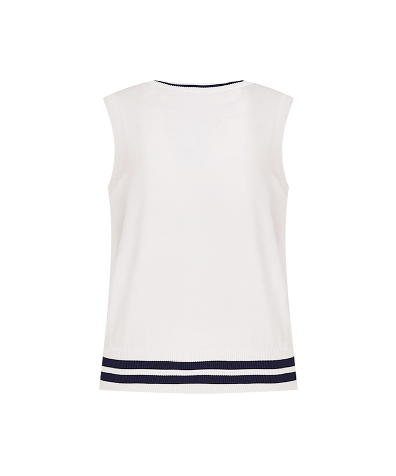 Castelbajac Women's Emblem Point Knit Vest - White