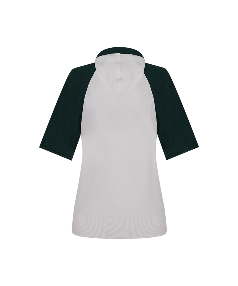 Women's Logo Point Raglan Short-Sleeve Hoodie - Green