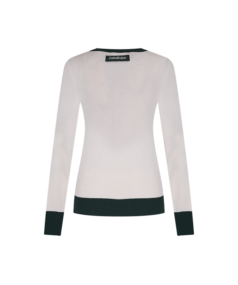 Castelbajac Women's Two-Color Jacquard Knit - White