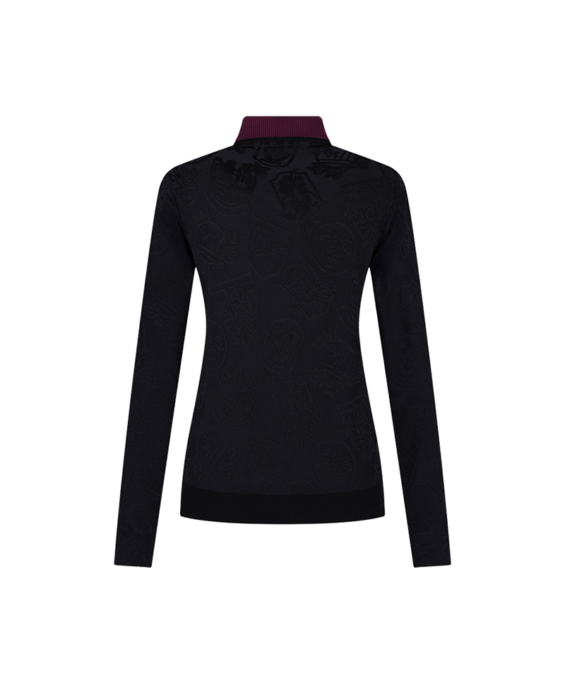Castelbajac Women's Full-Length Pattern Color Block Collar T-Shirt - Black