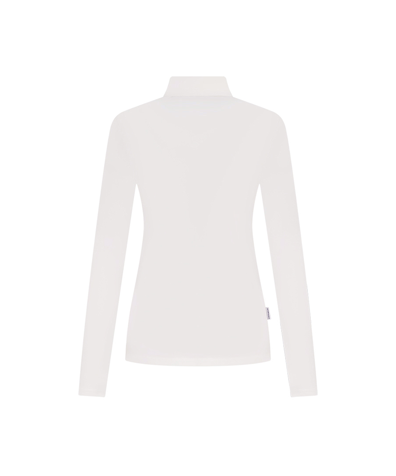 Women's Logo Embroidered Basic Collar T-Shirt - White
