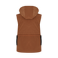 Women's Detachable Hooded Zip-Up Vest - Brown