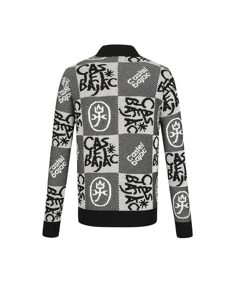 Castelbajac Men's Patterned Zip-Up Sweater Cardigan - Black