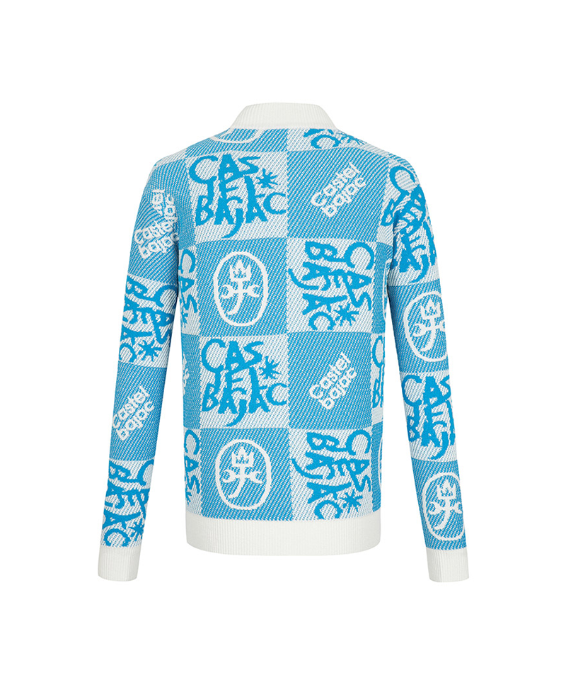 Castelbajac Men's Patterned Zip-Up Sweater Cardigan - Blue