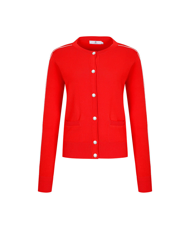 Castelbajac Women's Round Neck Button Cardigan - Red