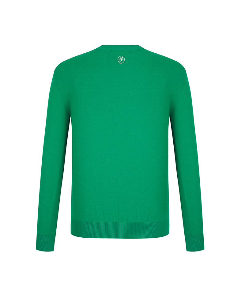 Castelbajac Men's Lettering Round Sweater - Green