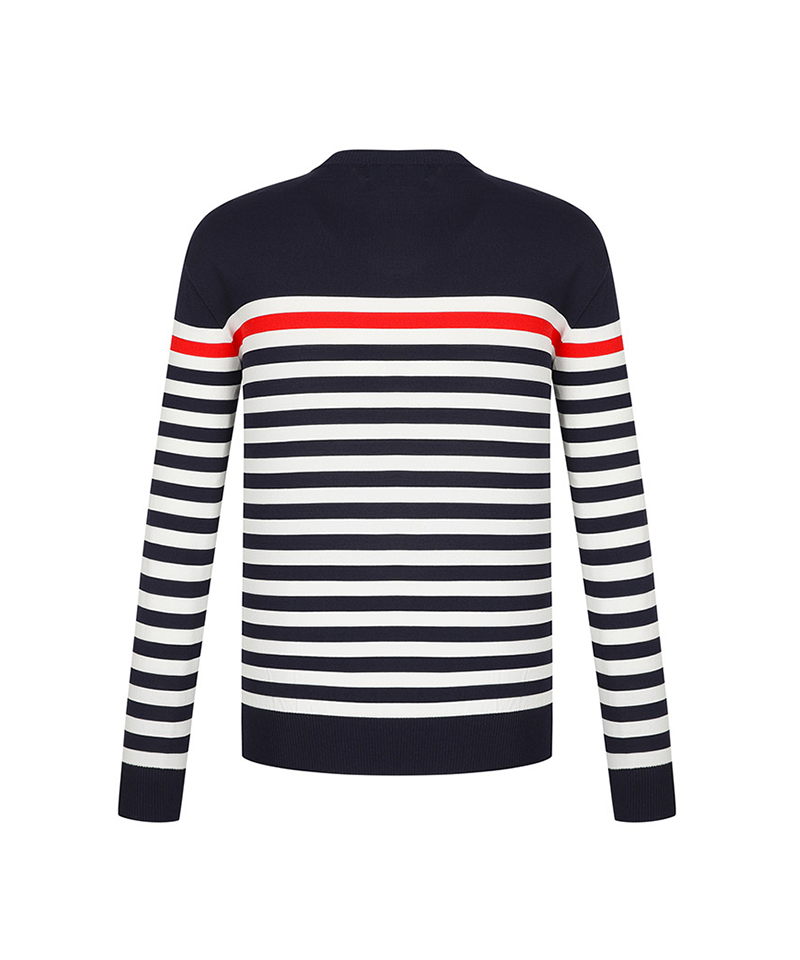 Castelbajac Men's Striped Round Sweater - Navy