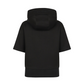 Castelbajac Women's Short-Sleeve Jersey Half-Zip Hooded T-Shirt - Black