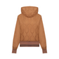 Women's Quilted Hooded Padded Jumper - Brown