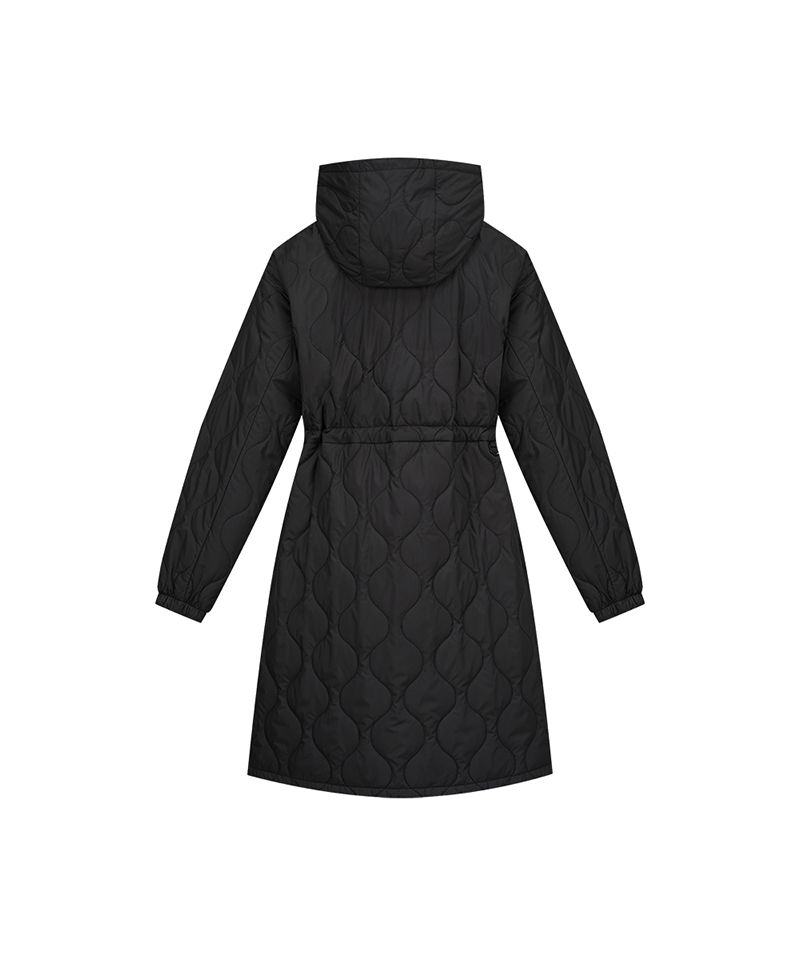 Castelbajac Women's Black Line Quilted Hooded Long Padded Jumper - Black