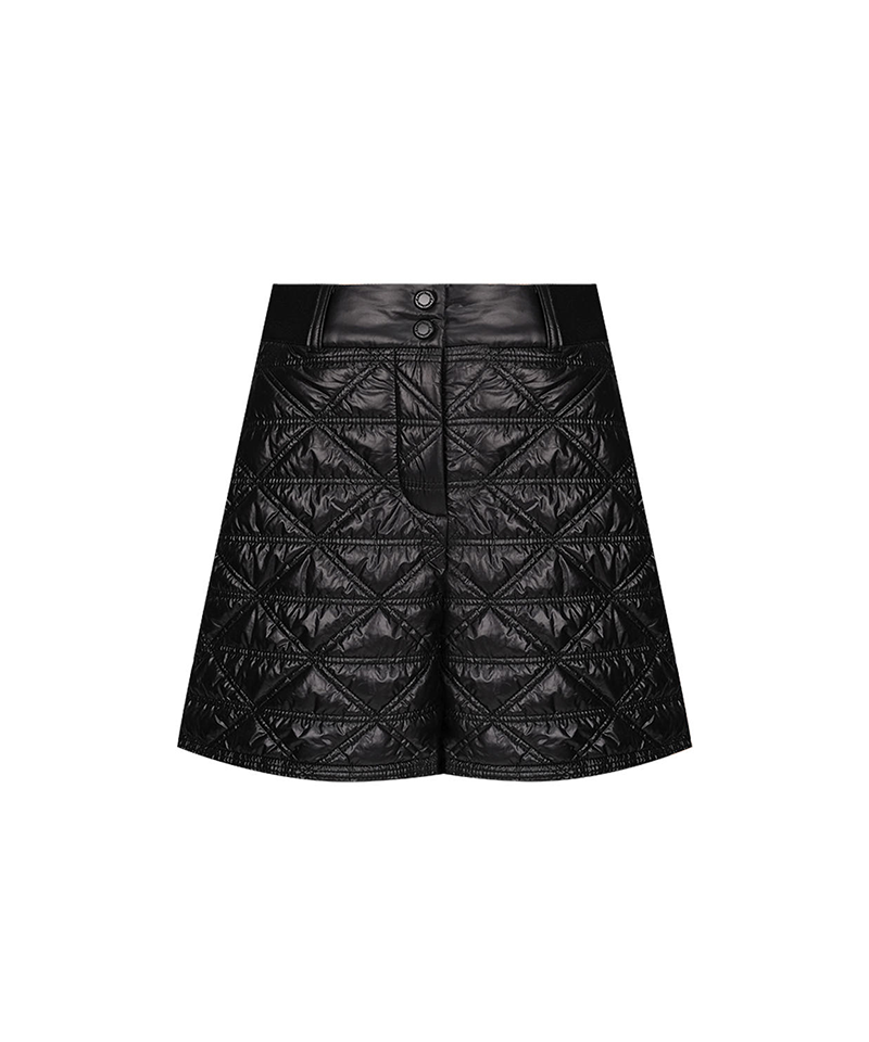 Castelbajac Women's Black Line Quilted Padded Shorts - Black