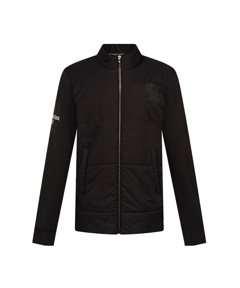 Castelbajac Men's Black Line Woven Mix Hybrid Padded Jumper - Black