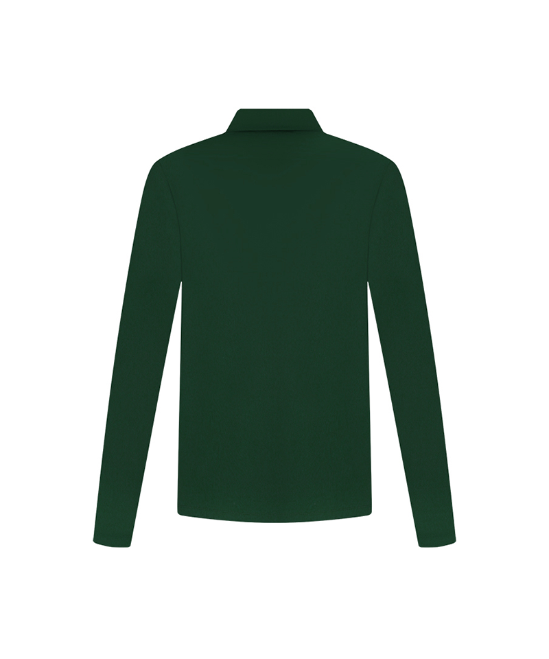 Men's Embroidered Point Basic Collar T-Shirt - Green
