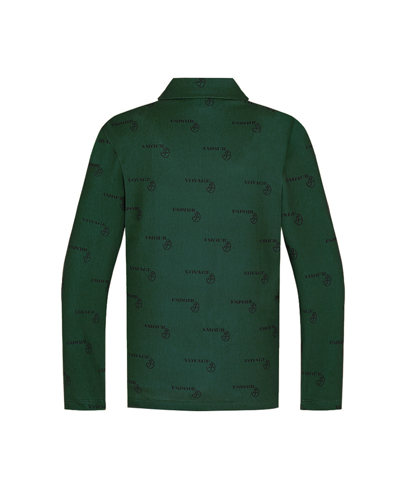 Castelbajac Men's Pattern Print Collared T-Shirt - Green