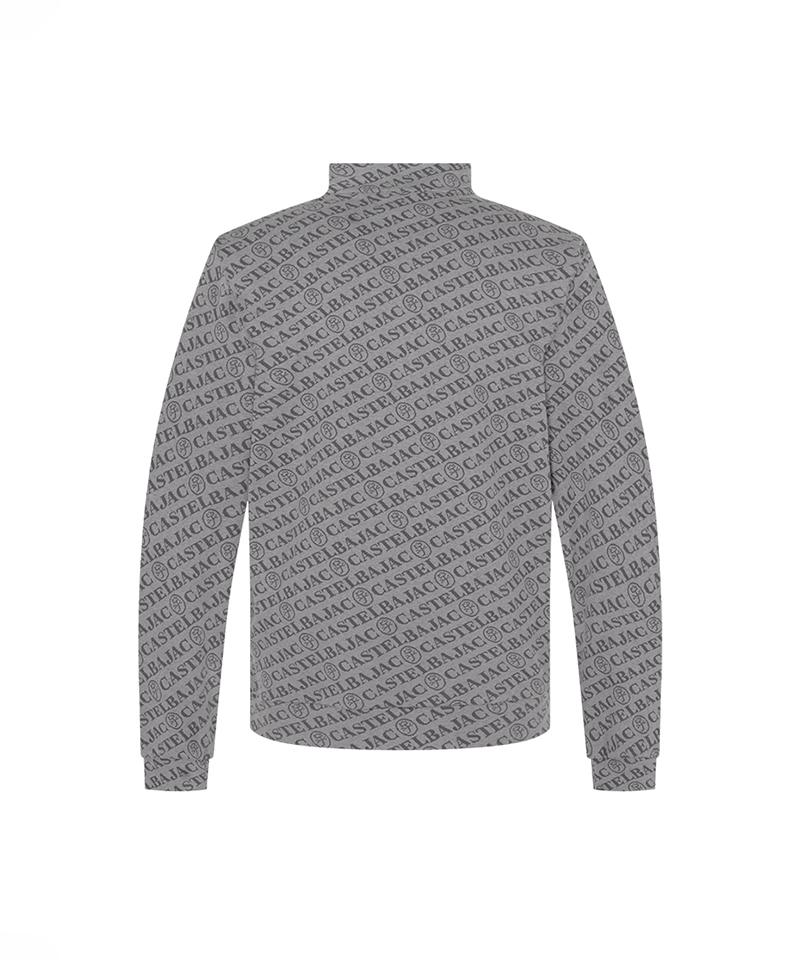 Castelbajac Men's Logo Jacquard Half-Zip T-Shirt - Grey