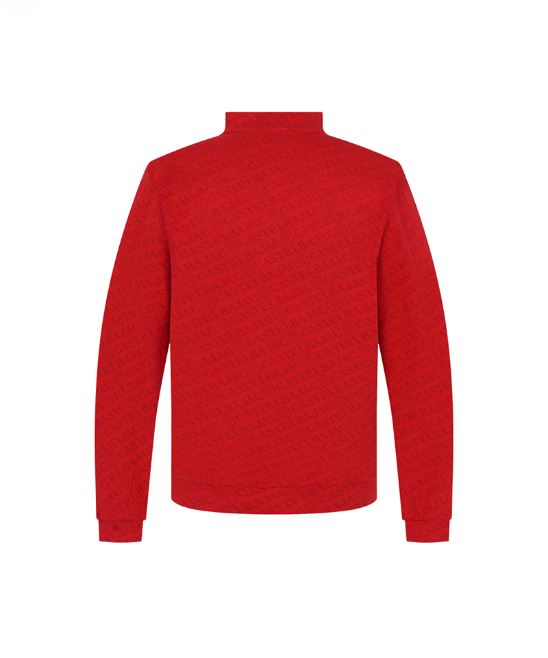 Castelbajac Men's Logo Jacquard Half-Zip T-Shirt - Red