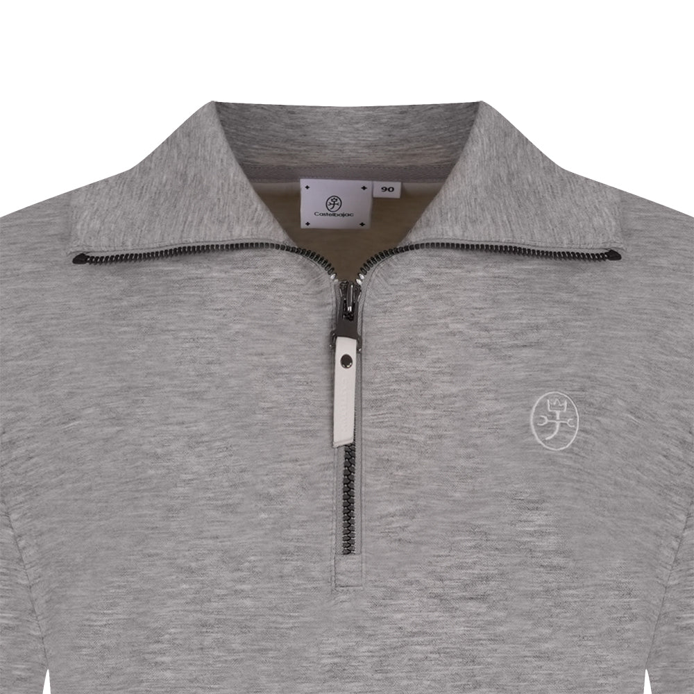Castelbajac Women's Character Embroidered Half-Zip T-Shirt - M/Grey