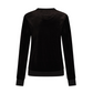 Castelbajac Women's Black Line Symbol Embroidered Velvet Man-to-Man T-Shirt - Black