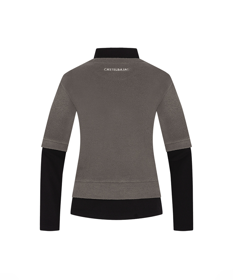 Castelbajac Women's Layered Boucle Half-Length T-Shirt - Grey