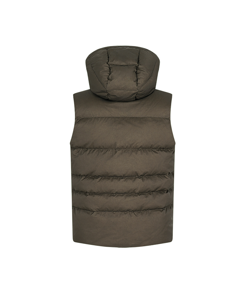 Castelbajac Men's Detachable Hooded Duck Down Vest - Khaki