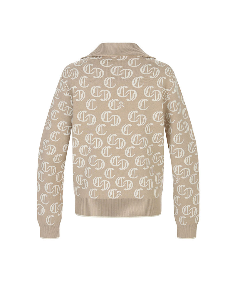 Castelbajac Women's Jacquard Collar Zip-Up Knit Cardigan - 2 Colors