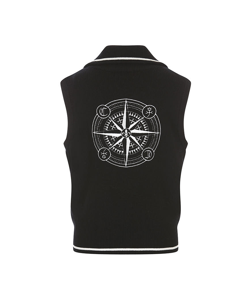 Castelbajac Women's Line Color Block Zip-up Knit Vest - 2 Color