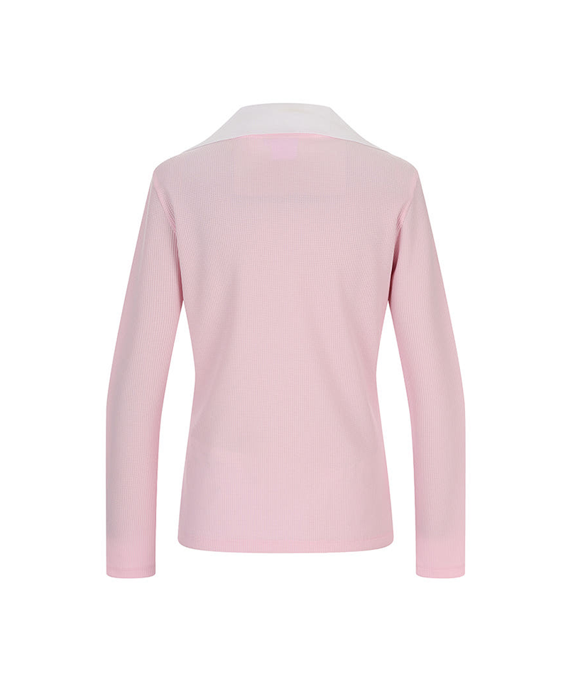 Castelbajac Women's Textured Color Block Big Collar T-shirt - Light Pink