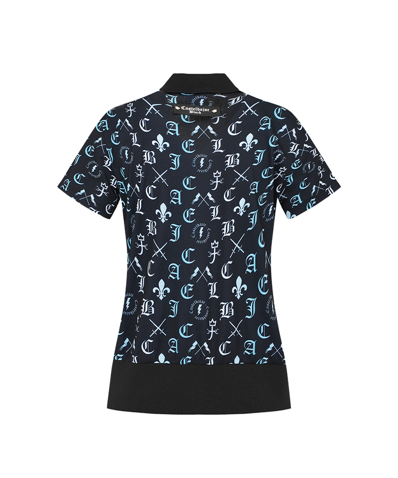 Castelbajac Women's Capsule Line Full-Print Short-Sleeve Collared Shirt - 2 Colors