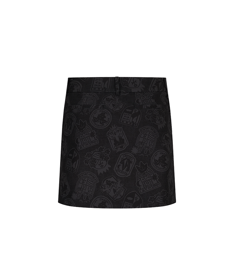 Women's Full-Length Pattern Culottes - Black