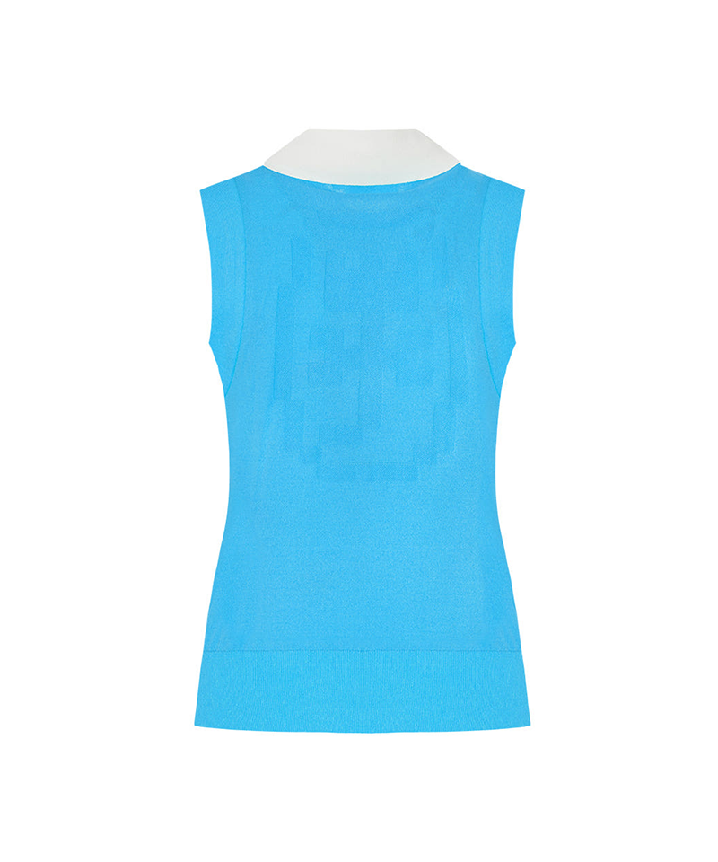Castelbajac Women's Collared Contrast Knit Vest - 2 Colors